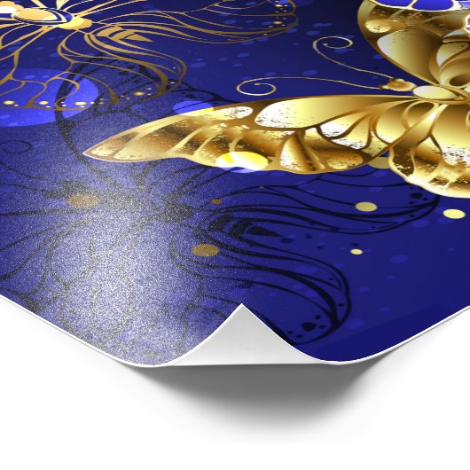 Compositie met Sapphire Butterflies Foto Afdruk (Hoek)