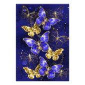 Compositie met Sapphire Butterflies Foto Afdruk (Voorkant)