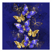 Compositie met Sapphire Butterflies Foto Afdruk (Voorkant)