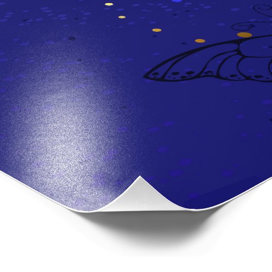 Compositie met Sapphire Butterflies Foto Afdruk (Hoek)