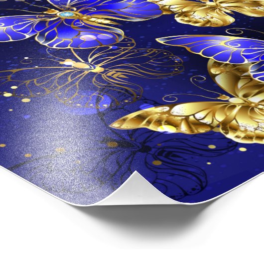 Compositie met Sapphire Butterflies Foto Afdruk (Hoek)