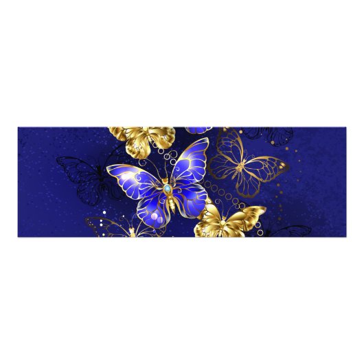 Compositie met Sapphire Butterflies Foto Afdruk (Voorkant)