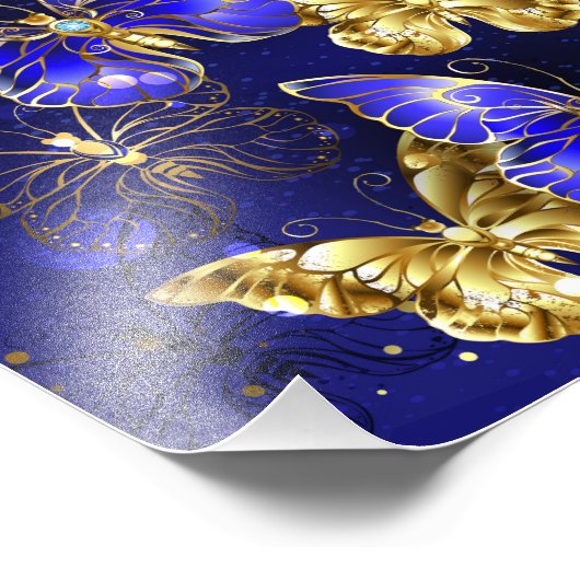 Compositie met Sapphire Butterflies Foto Afdruk (Hoek)