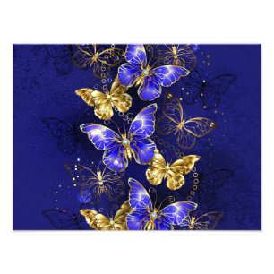 Compositie met Sapphire Butterflies Foto Afdruk