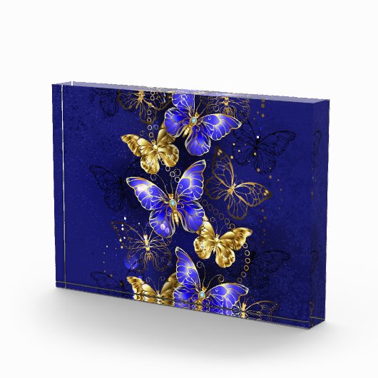 Compositie met Sapphire Butterflies Fotoblokken (Rechts)