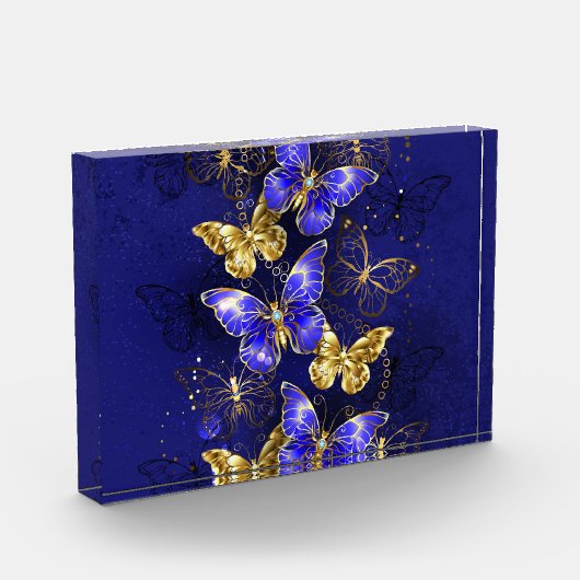 Compositie met Sapphire Butterflies Fotoblokken (Links)