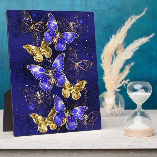 Compositie met Sapphire Butterflies Fotoplaat (Zijkant)