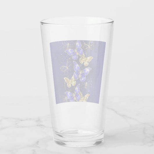Compositie met Sapphire Butterflies Glas (Achterkant)