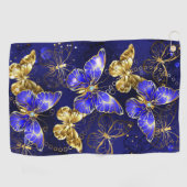Compositie met Sapphire Butterflies Golfhanddoek (Horizontaal)