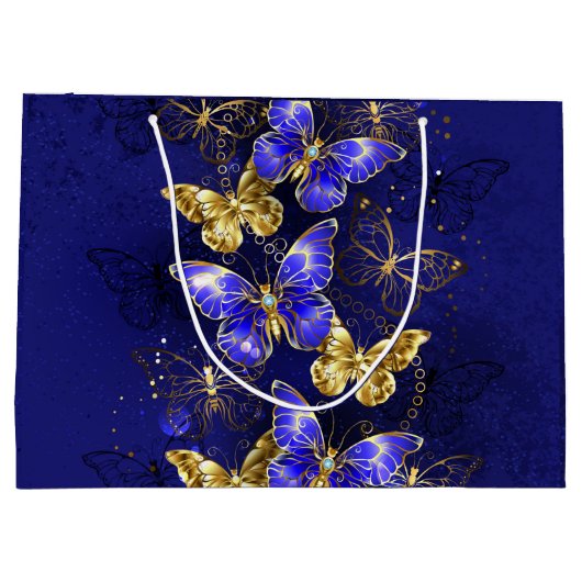 Compositie met Sapphire Butterflies Groot Cadeauzakje (Achterkant)