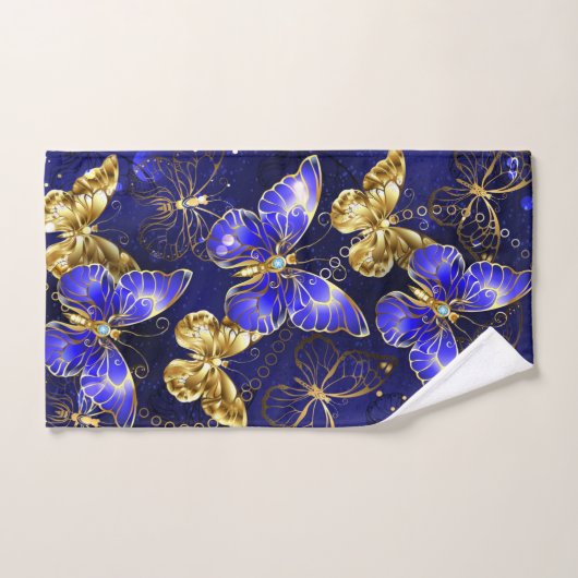 Compositie met Sapphire Butterflies Handdoek (Handdoek)