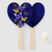 Compositie met Sapphire Butterflies Handwaaier (Voorkant en achterkant)