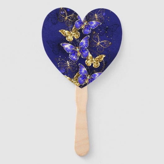 Compositie met Sapphire Butterflies Handwaaier (Voorkant)