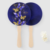 Compositie met Sapphire Butterflies Handwaaier (Voorkant en achterkant)