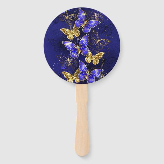 Compositie met Sapphire Butterflies Handwaaier (Voorkant)