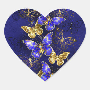 Compositie met Sapphire Butterflies Hart Sticker