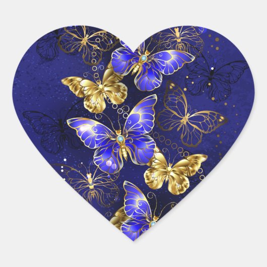 Compositie met Sapphire Butterflies Hart Sticker (Voorkant)