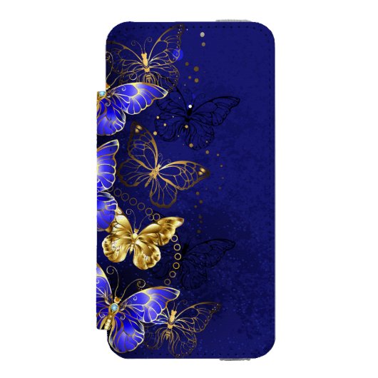 Compositie met Sapphire Butterflies Incipio iPhone Portemonnee Hoesje (Voorkant Agenda)