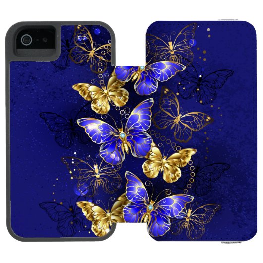Compositie met Sapphire Butterflies Incipio iPhone Portemonnee Hoesje (Agenda Open)