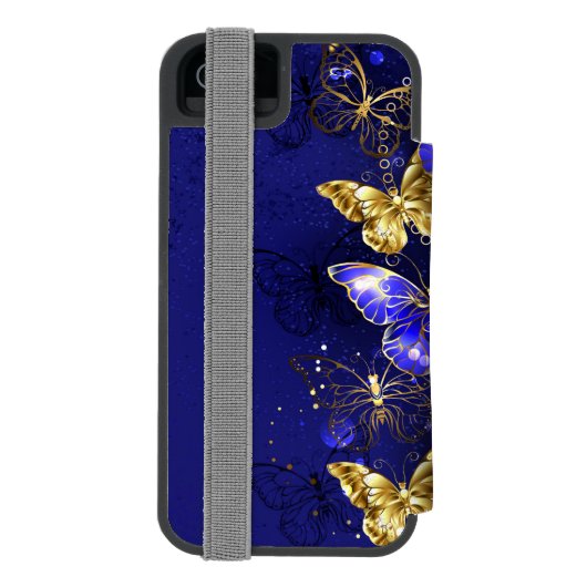 Compositie met Sapphire Butterflies Incipio iPhone Portemonnee Hoesje (Agenda Achterkant)