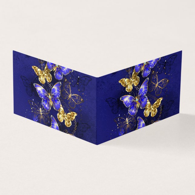 Compositie met Sapphire Butterflies Kaart (Buitenkant)