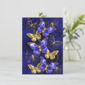 Compositie met Sapphire Butterflies Kaart (Staand voorkant)