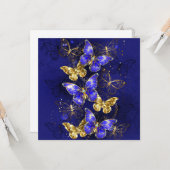 Compositie met Sapphire Butterflies Kaart (Voorkant / Achterkant in situ)