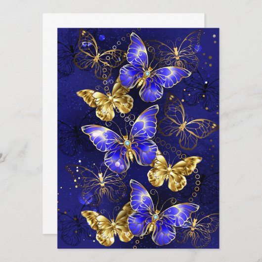 Compositie met Sapphire Butterflies Kaart (Voorkant / Achterkant)