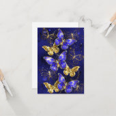 Compositie met Sapphire Butterflies Kaart (Voorkant / Achterkant in situ)
