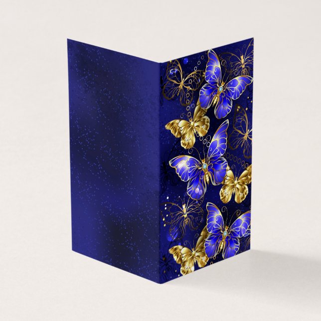 Compositie met Sapphire Butterflies Kaart (Buitenkant)