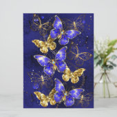 Compositie met Sapphire Butterflies Kaart (Staand voorkant)