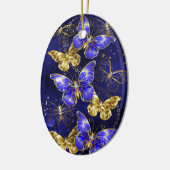 Compositie met Sapphire Butterflies Keramisch Ornament (Links)