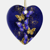 Compositie met Sapphire Butterflies Keramisch Ornament (Rechts)