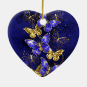 Compositie met Sapphire Butterflies Keramisch Ornament (Achterkant)