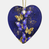 Compositie met Sapphire Butterflies Keramisch Ornament (Links)