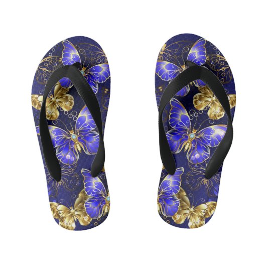 Compositie met Sapphire Butterflies Kinder Teenslippers (Voetbed)