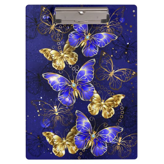 Compositie met Sapphire Butterflies Klembord (Voorkant)