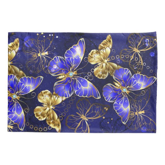 Compositie met Sapphire Butterflies Kussensloop (Achterkant)