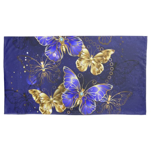 Compositie met Sapphire Butterflies Kussensloop (Voorkant)