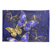 Compositie met Sapphire Butterflies Kussensloop (Achterkant-Links)