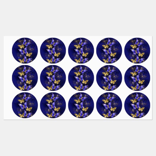 Compositie met Sapphire Butterflies Labels (Vel)