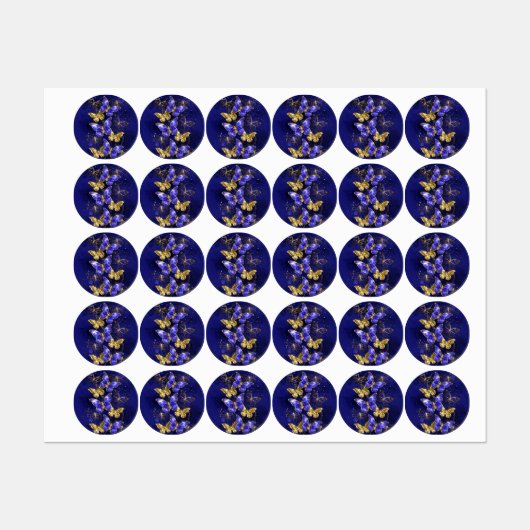 Compositie met Sapphire Butterflies Labels (Vel)