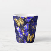 Compositie met Sapphire Butterflies Latte Mok (Voorkant)