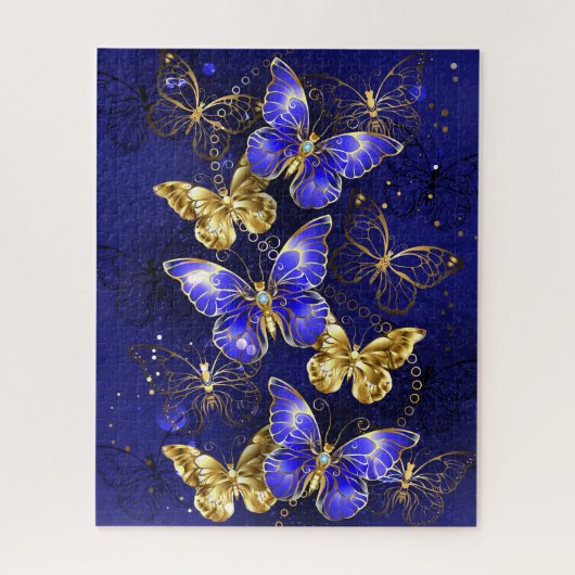 Compositie met Sapphire Butterflies Legpuzzel (Verticaal)