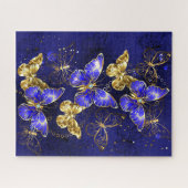 Compositie met Sapphire Butterflies Legpuzzel (Horizontaal)