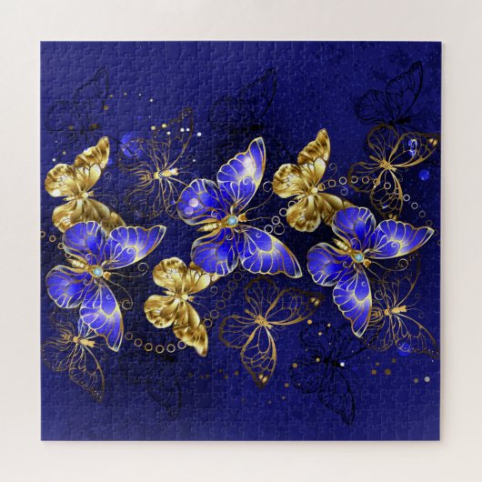Compositie met Sapphire Butterflies Legpuzzel (Horizontaal)