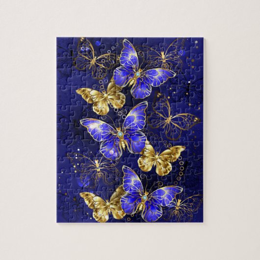 Compositie met Sapphire Butterflies Legpuzzel (Verticaal)
