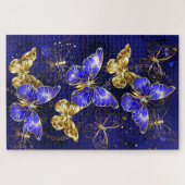 Compositie met Sapphire Butterflies Legpuzzel (Horizontaal)