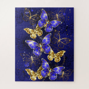 Compositie met Sapphire Butterflies Legpuzzel