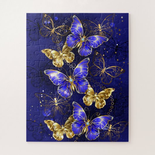 Compositie met Sapphire Butterflies Legpuzzel (Verticaal)